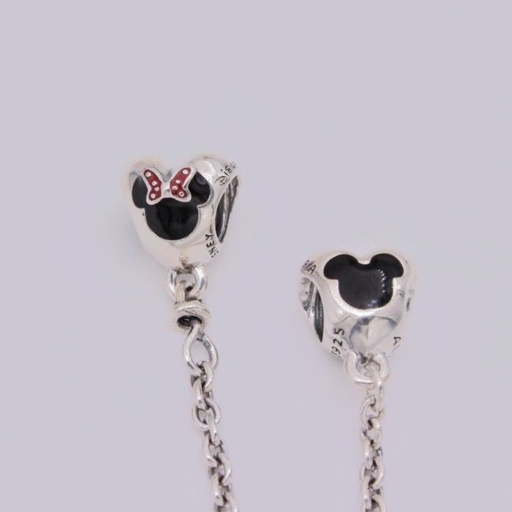 "LAST ONE" Pandora Mickey and Minnie Safety Chain Enamel - Picture 2 of 4